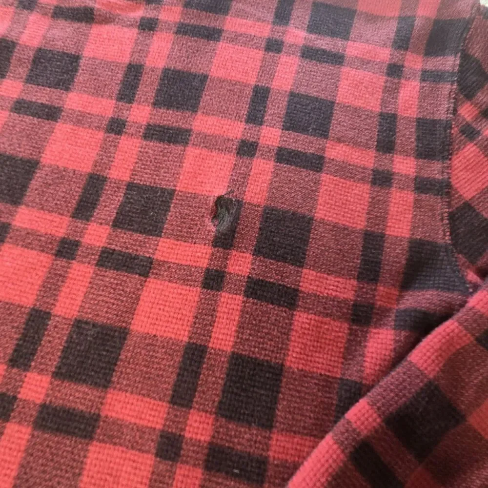 POLO RALPH LAUREN BUFFALO PLAID THERMAL RED BLACK MENS XL